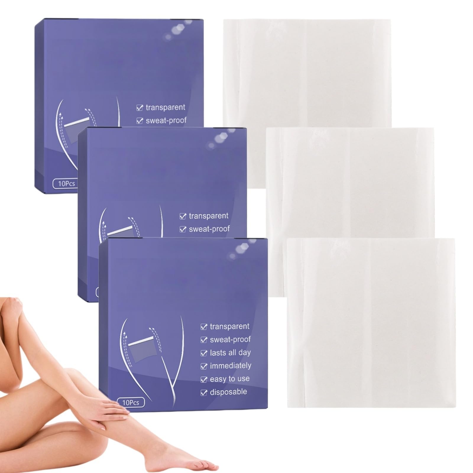 30 Stück Tape zur Oberschenkelstraffung,Instant Thigh Lifting Tape,Transparente Klebestreifen Oberschenkelstraffungen,Unsichtbare Beinstraffungs Aufkleber,Straffungs-Oberschenkel-Patches