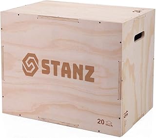 Stanz (TM) Wood Plyo Plyometric Exercise Box, 24" x 20" x 16" Training Plyometric Agility Jump Box for Exercise Fitness