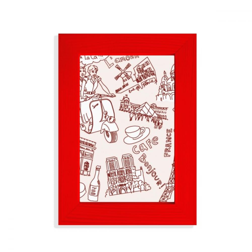 Arc de Triomphe cadre photo art rouge pour raviver un mur blanc vide avec la Tour Eiffel