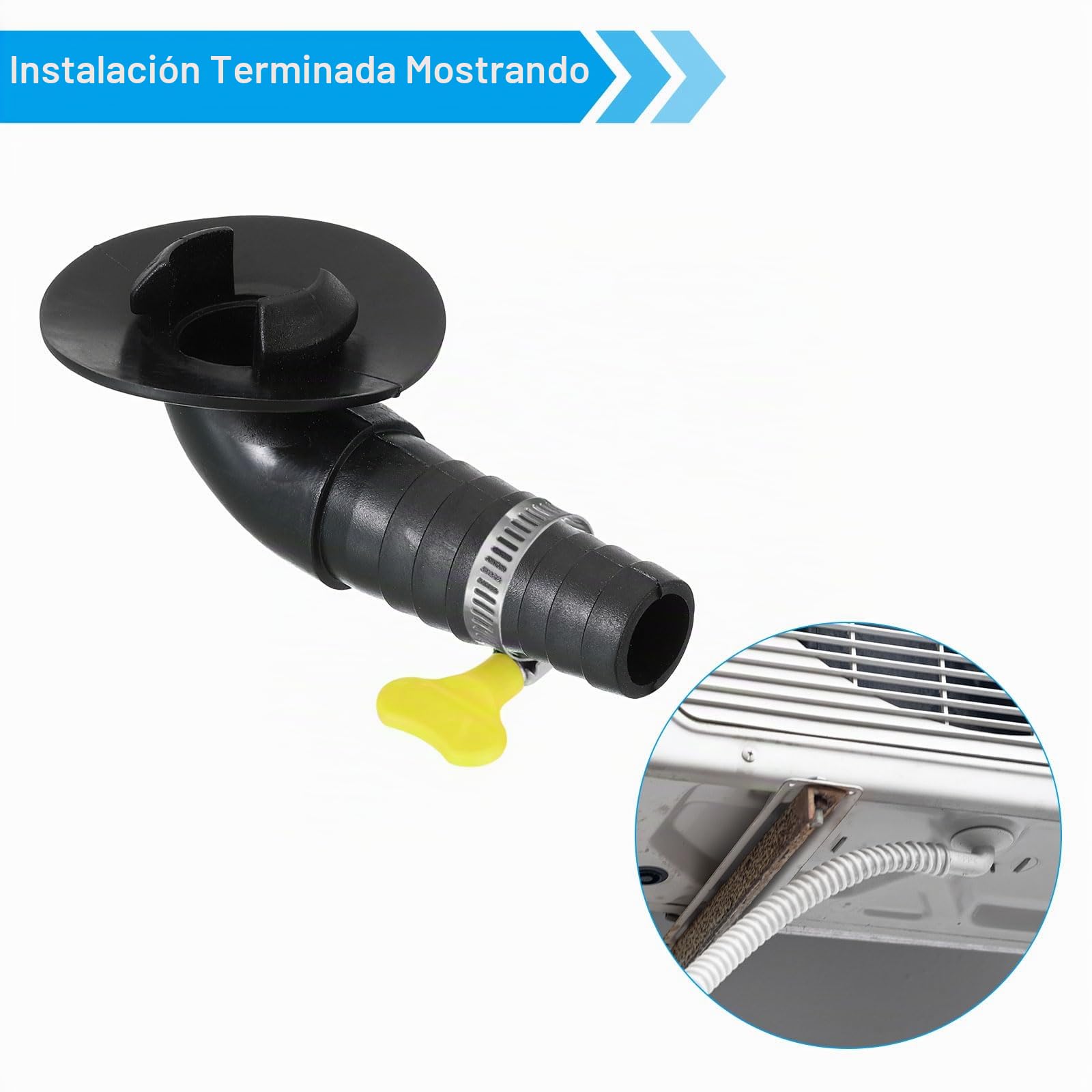 PATIKIL Conector de Manguera de Desagüe para Aire Acondicionado de 20mm, 4 Piezas de Conector de Desagüe Universal con Abrazadera, Estilo Negro 8