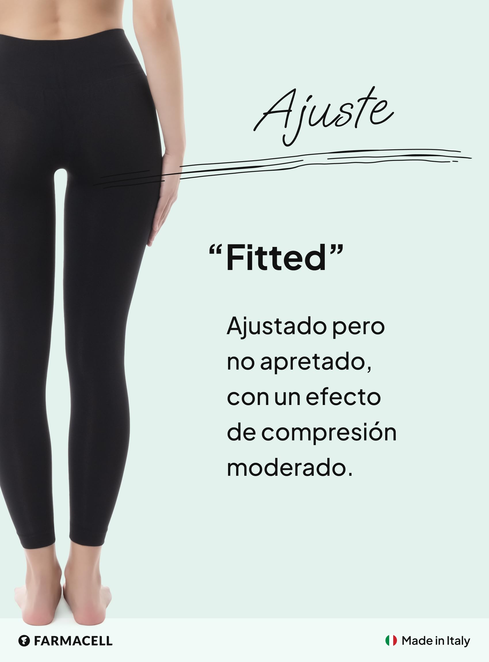 Farmacell Leggings Anticelulitis Mujer con Efecto FIR, Made in Italy, 609YM