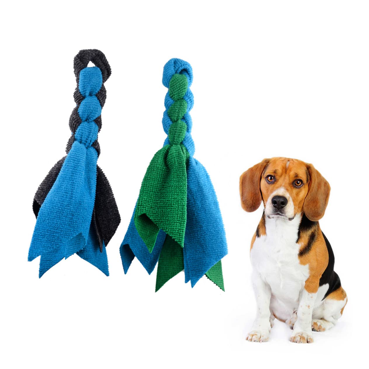 Petlou Stuffingless Floppy Plush Dog Toys with Durable Squeak and Crinkle Paper Dog Chew Toys (Grey, 19