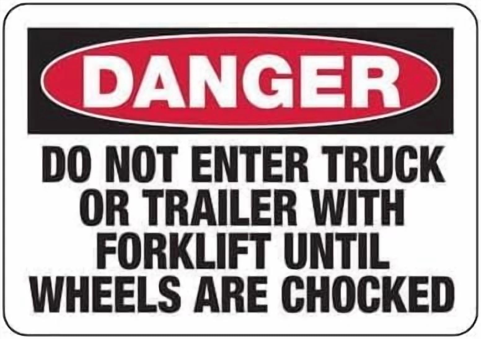 (2-Pack) Metal Tin Sign Danger Do Not Enter - Wheel Chock & Compliance - OSHA & ANSI Compliant Warehouse_Wheel Chock Sign - 12X8 Inch