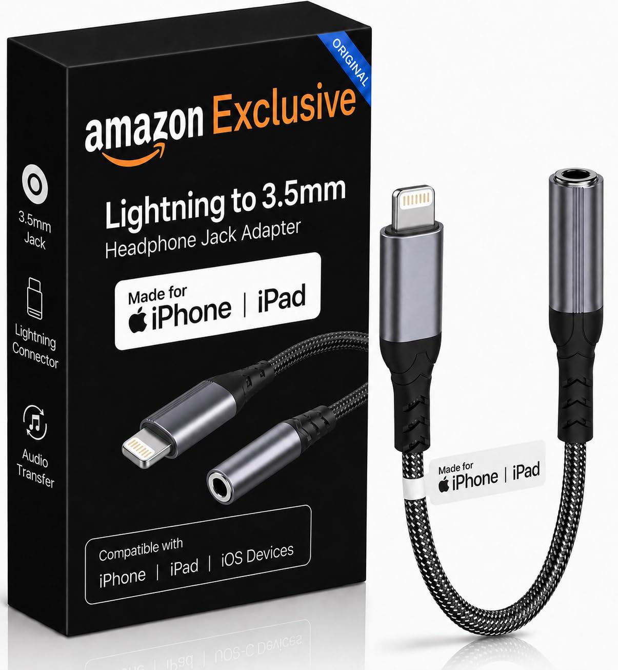 Bxlive Lightning to 3.5mm Headphone Adapter | AUX Audio Jack Converter Compatible for iPhone 14/13/12/11/X/8 | Hi-Fi Sound Quality | Durable Metal Design | iOS Compatible, Warranty-image-14