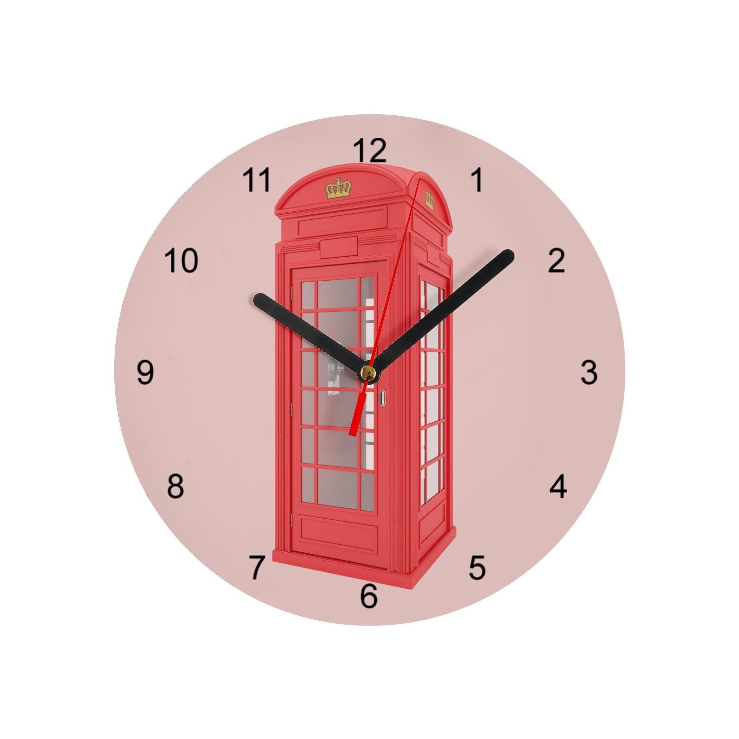 Horloge Murale en Verre Londres pour Décorer un Salon Vintage Cosy Rose