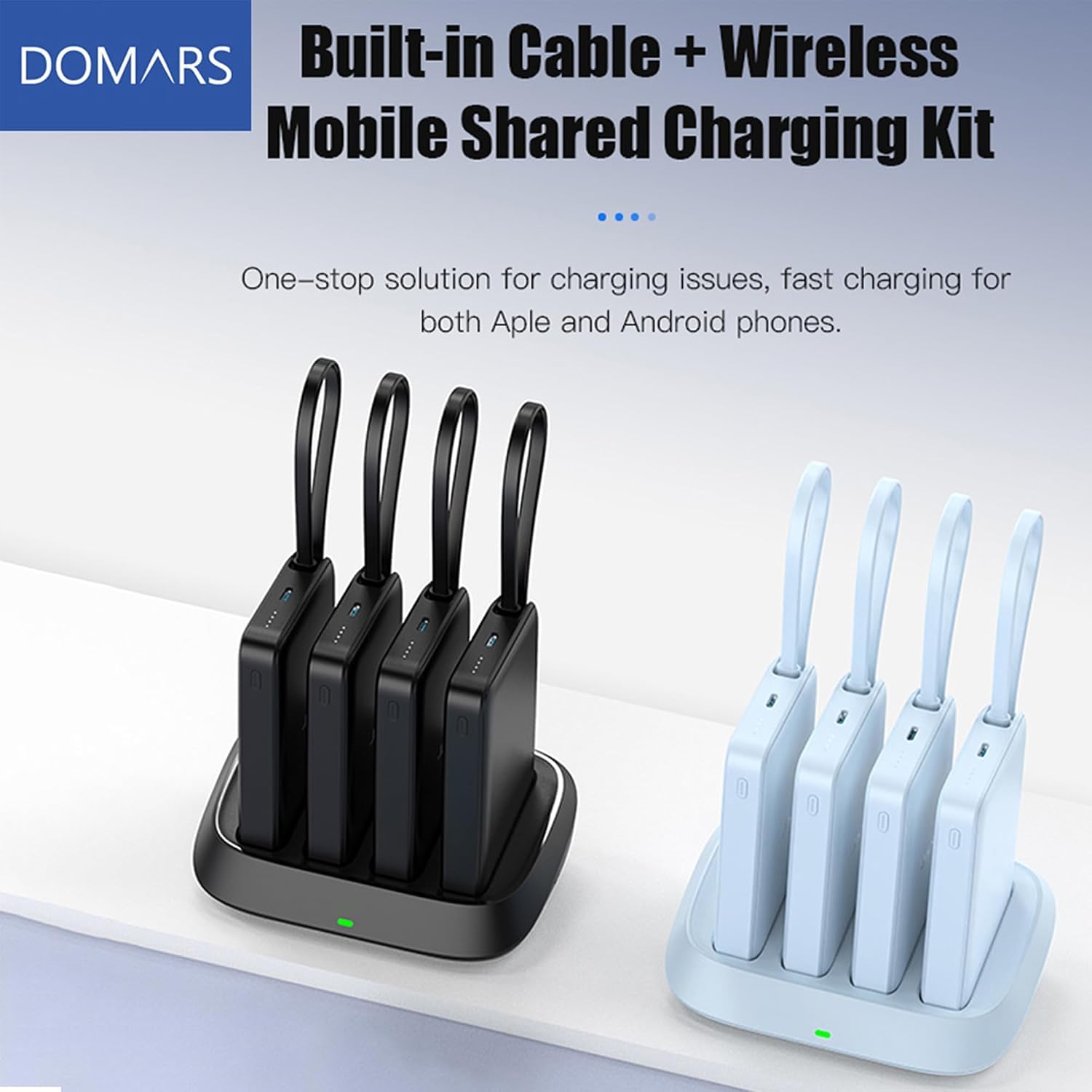 Power Bank Magnético 4×10000mAh,22.5W Batería Externa Carga Rápida | Magnéticas Bateria Portatil con Cables Integrados y Base de Carga para iPhone, Samsung, iPad y más