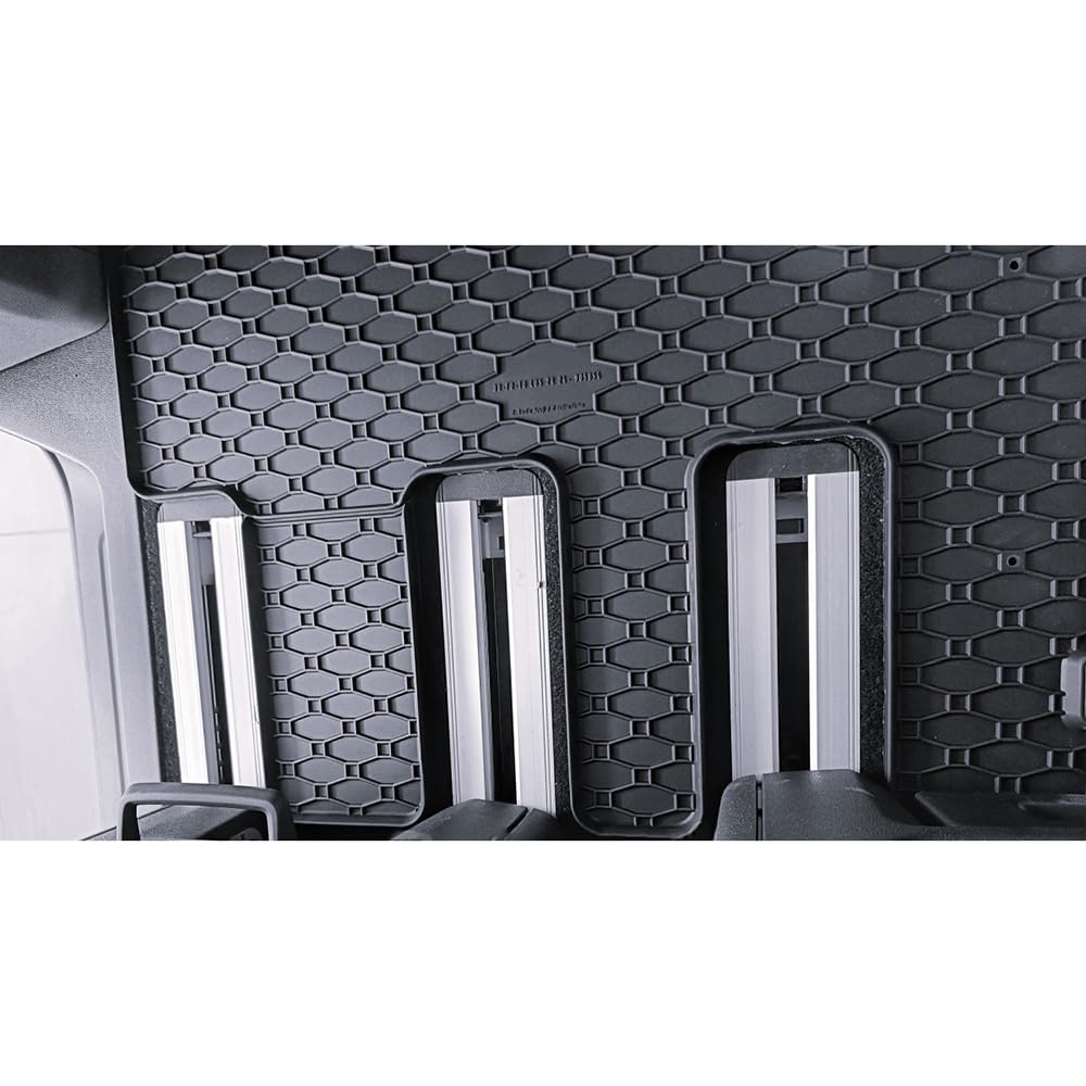 Car Lux - TRIO07496-07498-07499- Tappetini in gomma su misura per Tourneo Custom da 8 posti a partire dal 2024