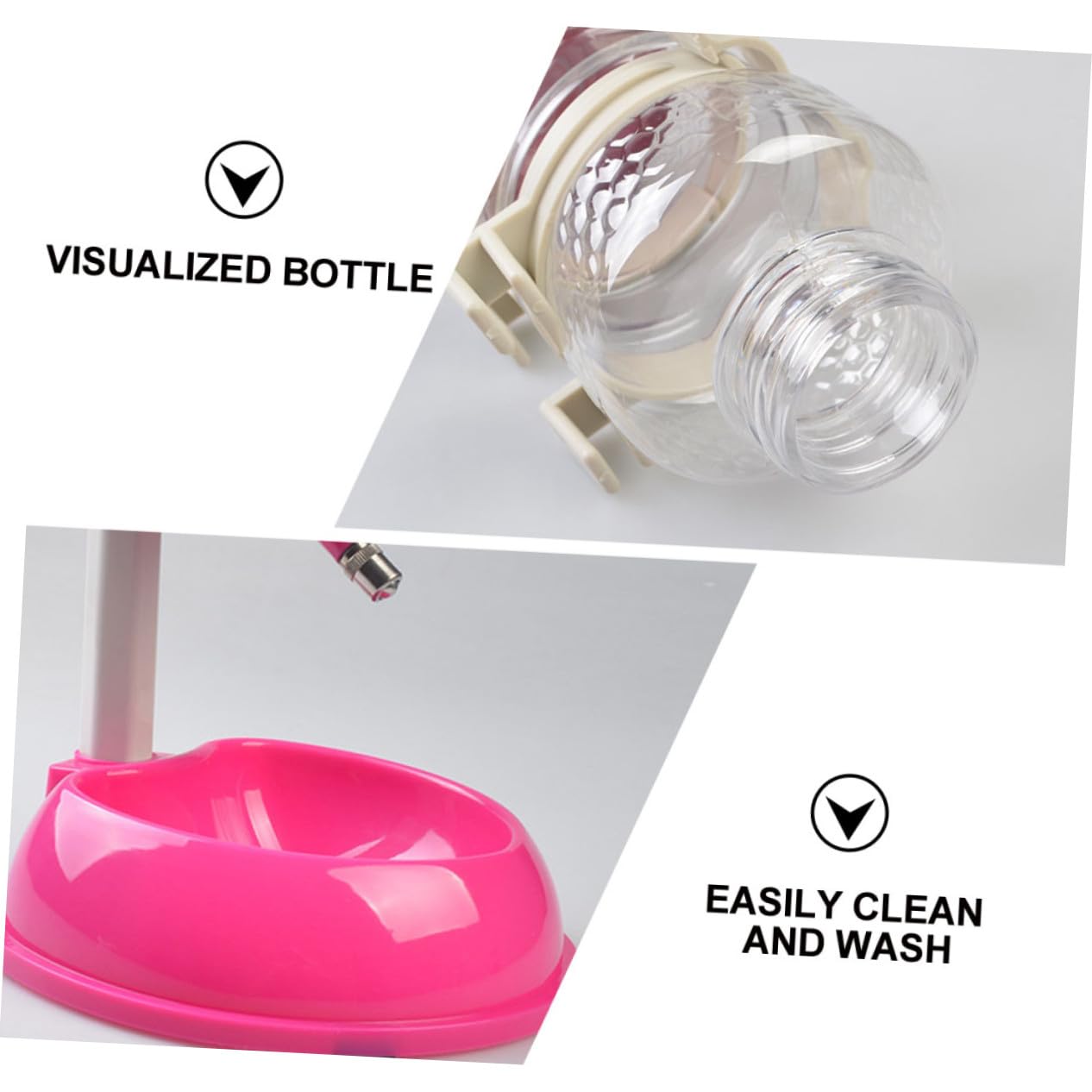 Alimentador Automático para Mascotas Bebedero y Comedero Regulable en Tamaño, Capacidad 500ml, Material PP y PVC, Adecuado para Perros y Gatos