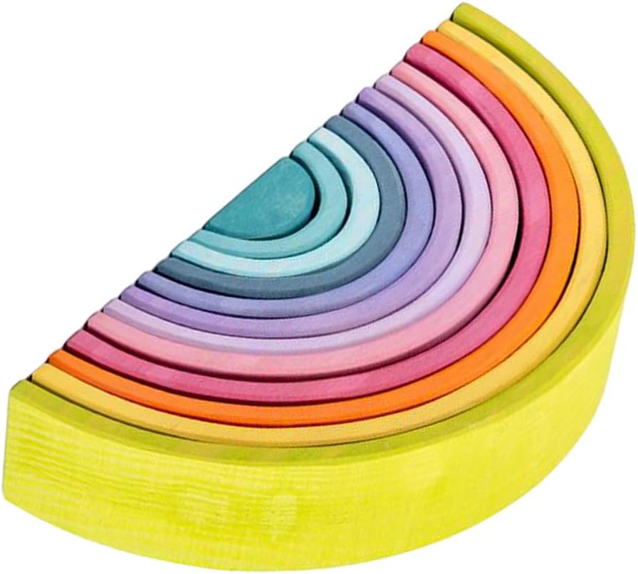 Amazon |  FLORMOON木製レインボースタッキングマカロンネスティングパズルブロック7個ネスティングスタッキングゲーム初期の教育玩具の建物クリエイティブカラーシェイプマッチングジグソーパズル早期開発ギフト子供用少年少女幼児  | ベビーカー用おもちゃ | おもちゃ 12枚木製レインボーブロックアーチスタッキングネスティングキッズハンドアイパズルおもちゃA