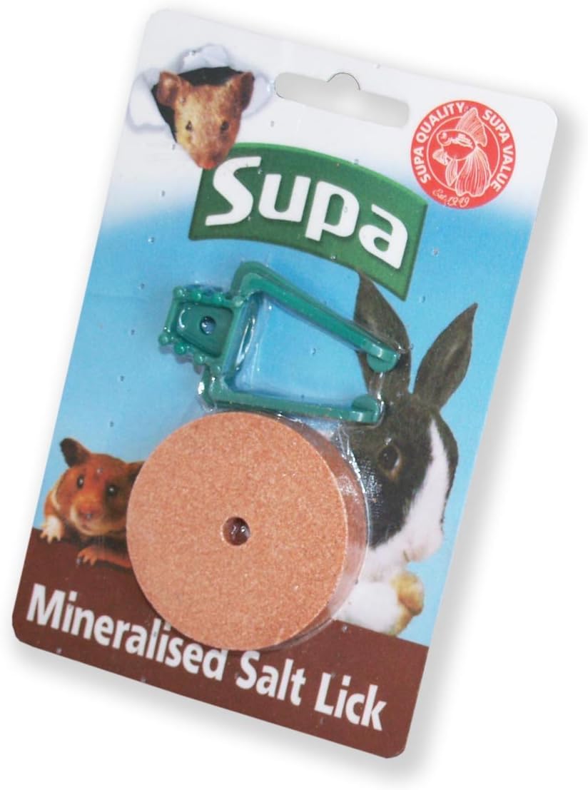 Supa Small Animal Mineral Salt Lick With Holder, Pack of 6, Provides A