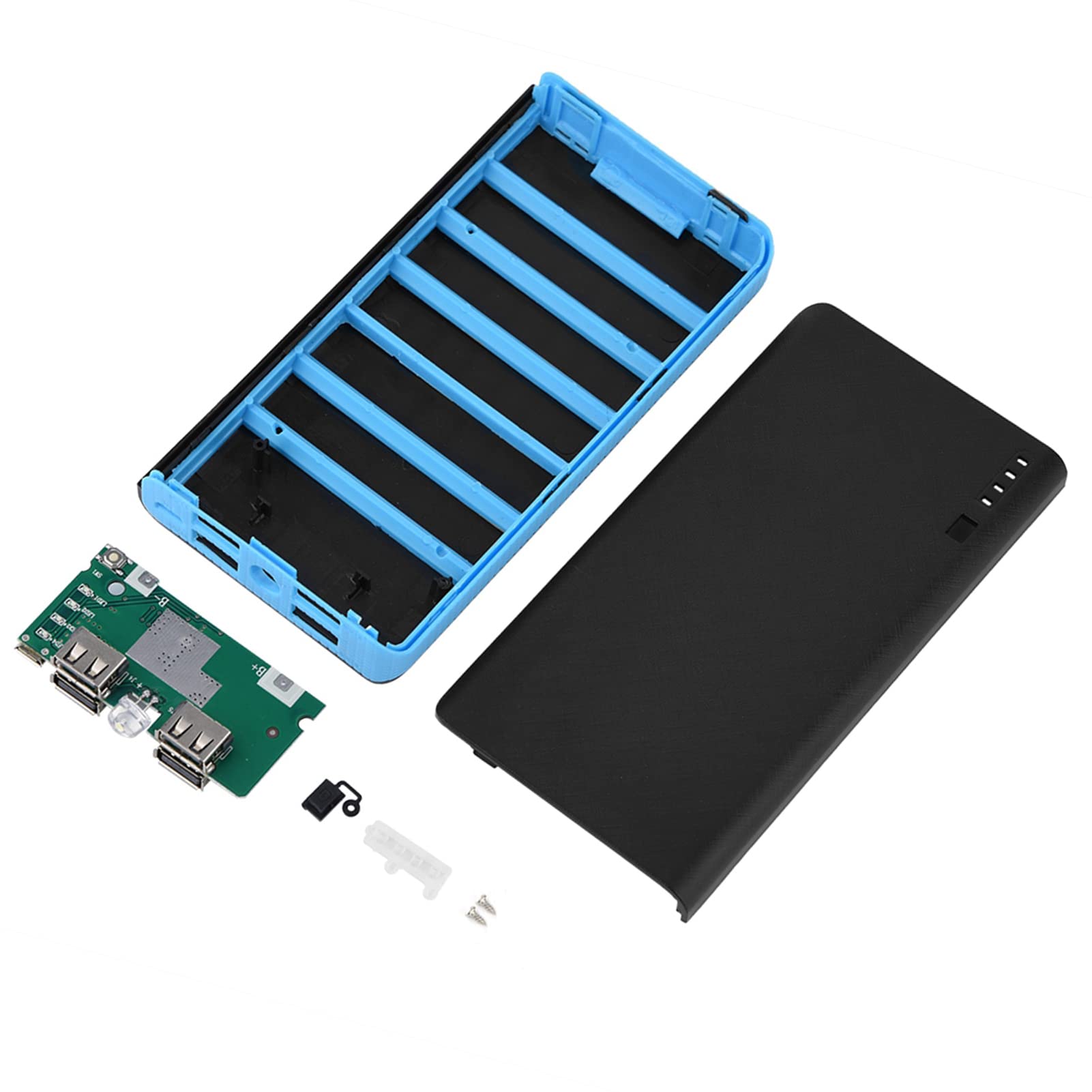 KIMISS 20000mAh Ultra Large Capacity Mobile Power Bank Case DIY Kit with 4 USB Output Fast Charge LED
