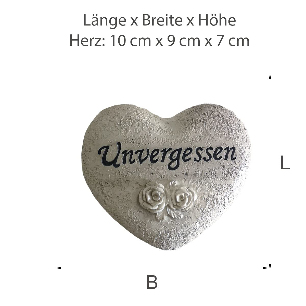 2-TLG Grabschmuck Pflanzschale in Herzform Unvergessen