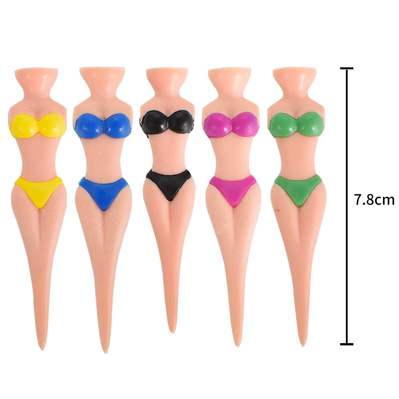 Zabawne koszulki golfowe dla kobiet i dziewcząt, 76 mm, 76 mm, z tworzywa sztucznego, do golfa, do domu, bikini, golfa, akcesoria do golfa (5 sztuk)