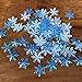 OuMuaMua 1200Pcs Snowflakes Confetti Decorations for Christmas, White and Blue Winter Confetti Snow Party Pack for Wedding Birthday Holiday Party Table Decorations Supplies