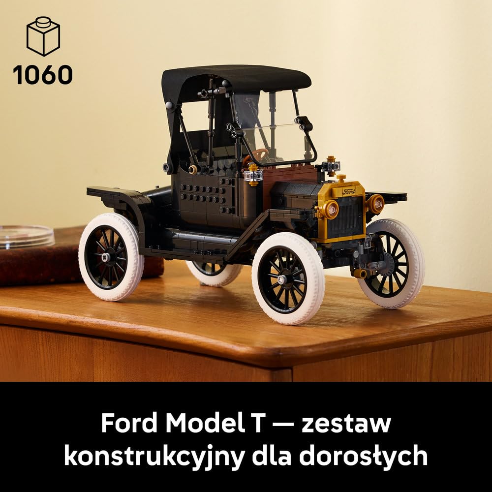 LEGO Icons Ford Model T 11376 | Model samochodu, zestaw konstrukcyjny dla dorosłych, prezent dla fana motoryzacji, dla mężczyzn i kobiet, 1060 elementów