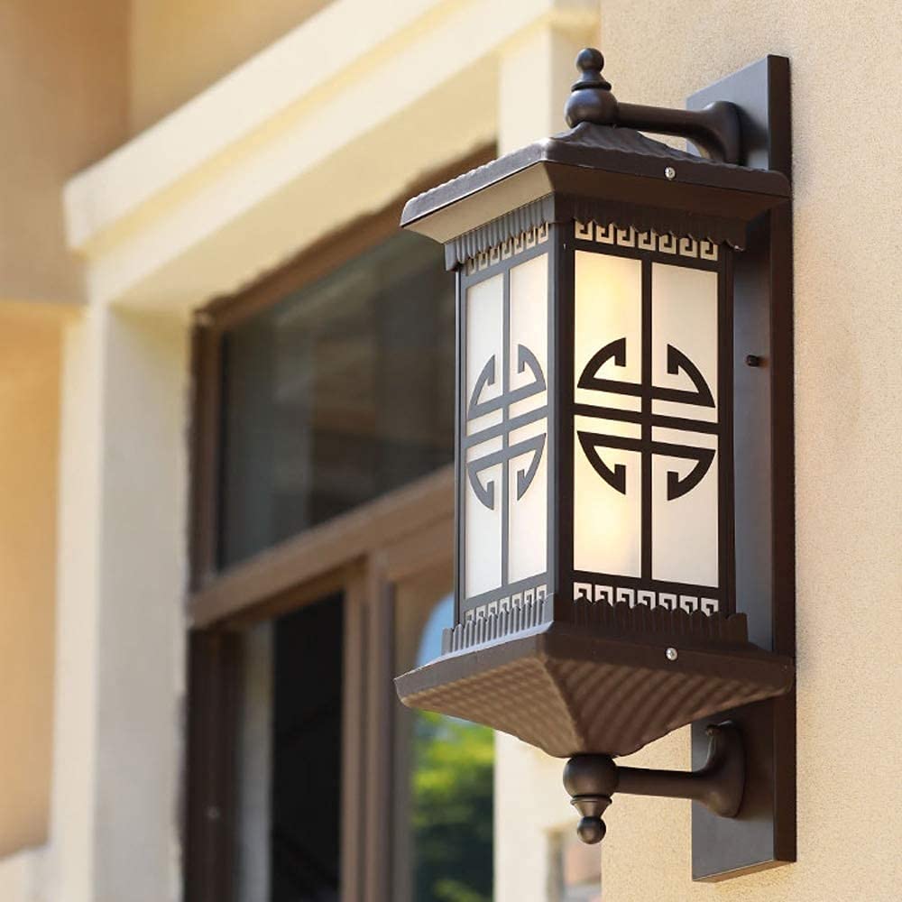 HYSJDMNC Retro Outdoor Waterproof E27 Wall Lamp Rectangular Aluminum Glass Wall Light IP65 Garden Gateway Sconce Courtyard Corridor Villa Bra Residential Balcony Lighting Interesting