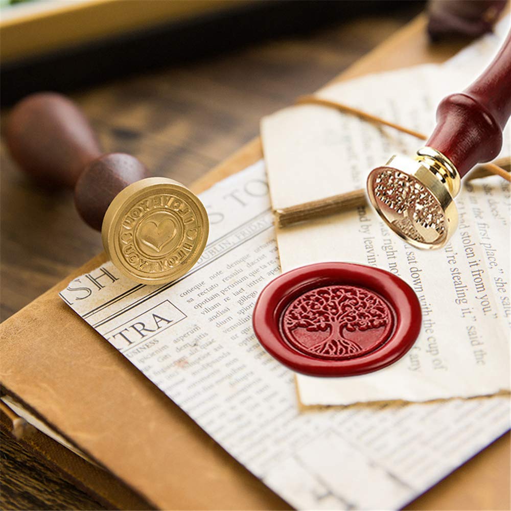 600 Stück achteckige Siegel wachs perlen Wachs Siegel Stempel Kit mit 1 Siegelstempel 24 Farbe-Siegelwachs 4 Teelichter 1 Wachs-Löffel für Umschlägen Briefe Hochzeitseinladungen Karten Geschenkbox