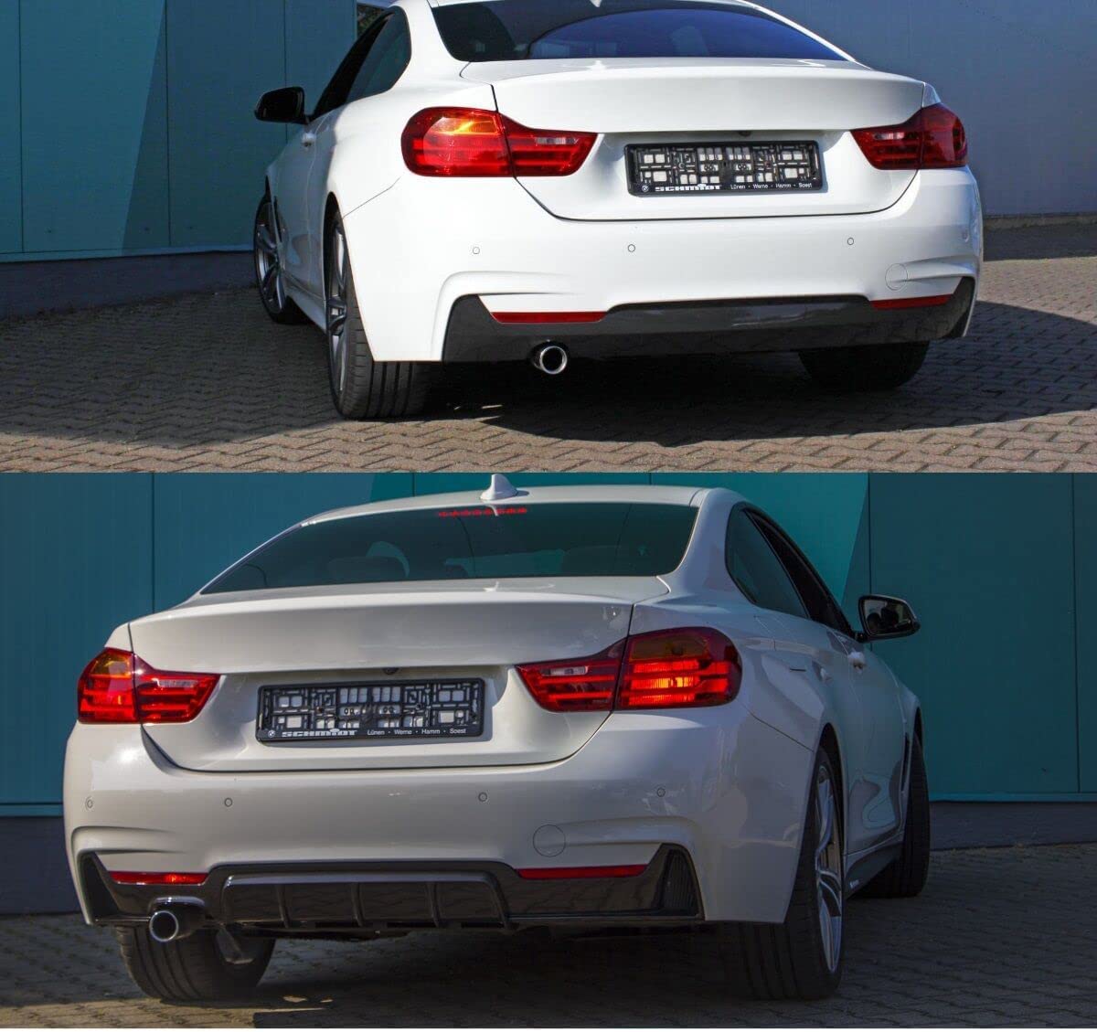 DM Autoteile 1584 Heckdiffusor Schwarz Sport-Performance kompatibel für BMW 4er F32 F33 F36 M-Paket +ABE