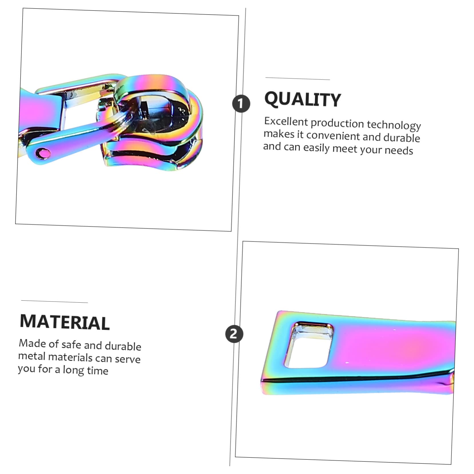 EXCEART 20piezas Tiradores De Cremallera Decorativos Para Ropa y Mochilas Repuestos De Pull Tabs Para Zipper Solución Duradera y Estilizada