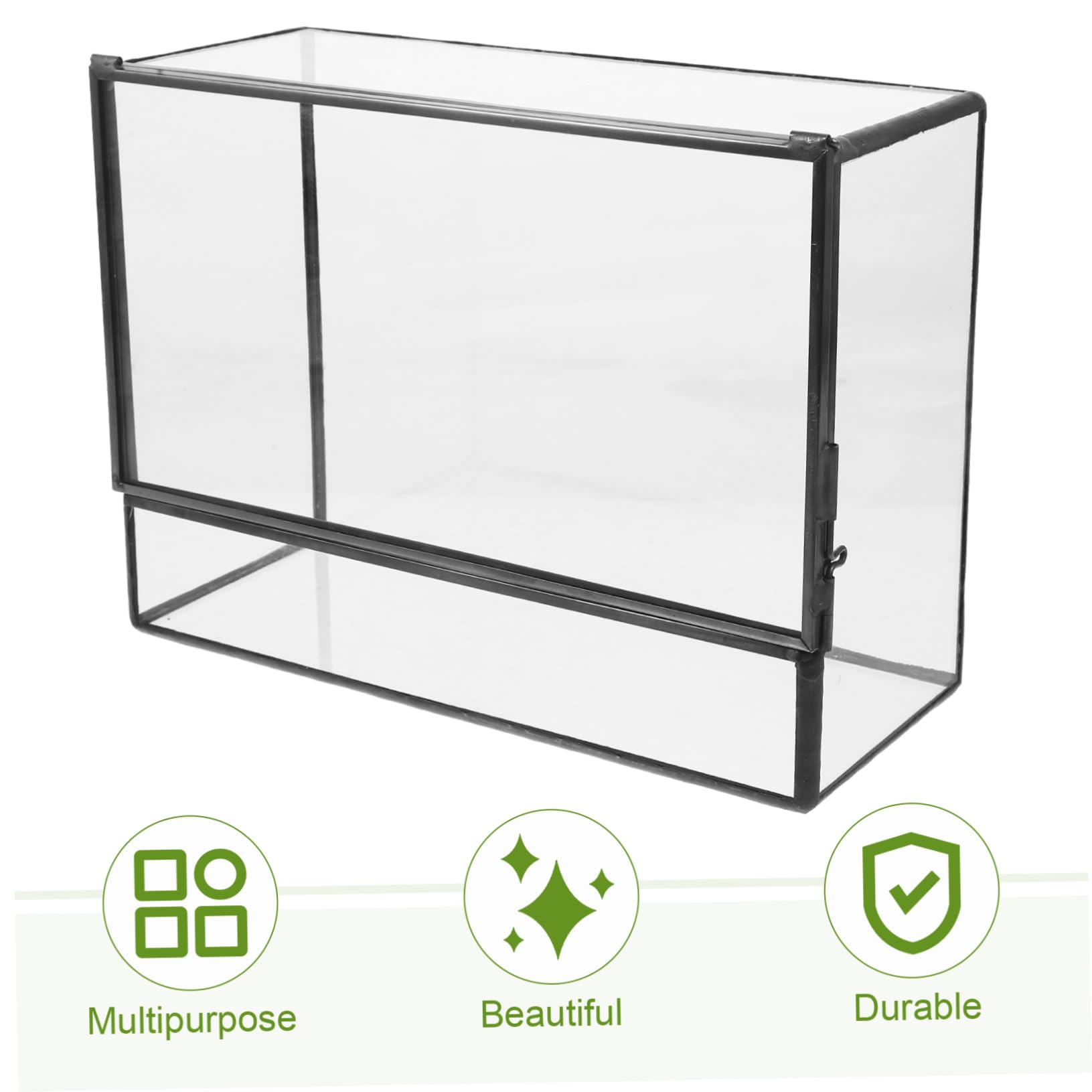 Abaodam Ökologische Mikrolandschaft Glas Terrarium Metallhalterung Für Tischpflanzen Moos Terrarium Für Wohnzimmer Schlafzimmer Badezimmer 145x80x195mm Transparent