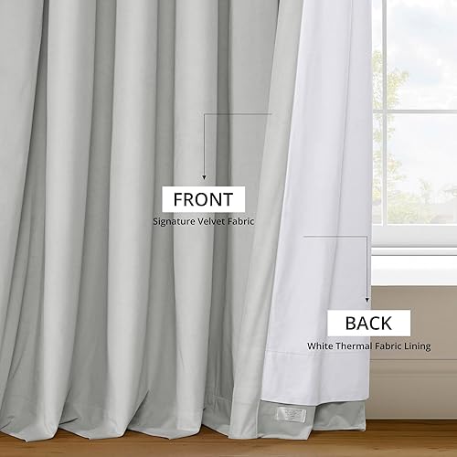 Miniatura 9 de HPD Half Price Drapes Cortinas Opacas Térmicas de Terciopelo Signature para Sala de Estar de 84 Pulgadas de Largo (1 Panel) con Bolsillo para Barra,
