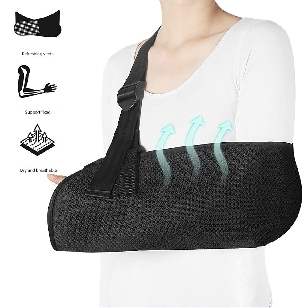 Cabestrillo de Brazo para Mujer Hombre Inmovilizador de Hombro Médico Ajustable Ligero Transpirable Rotador Manguito Codera para Adultos Jóvenes Rotura de Brazo Dislocación Recuperación de Fractura