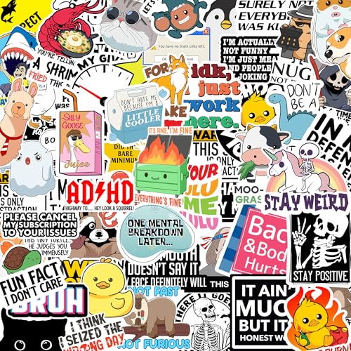 130 Pcs Funny Saying Stickers for Adults Quote Water...