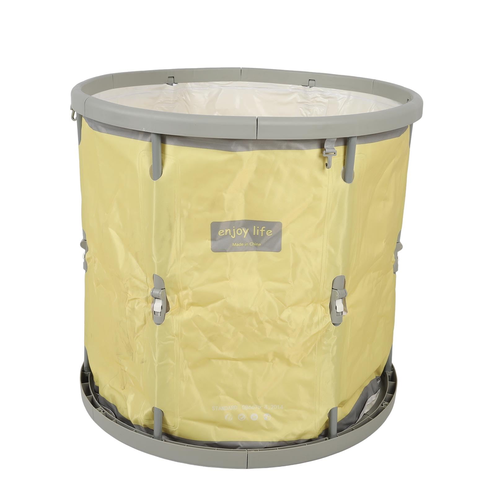 Vasca da Bagno Pieghevole, Vasca da Bagno Pieghevole Portatile in PVC 70 X 66 Cm per Adulti e Bambini, Idromassaggio per Ammollo di Sudore, Medicata, per Box Doccia per Uso Esterno (YELLOW)