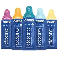 Carbs Gel Starter Pack, Combo de 5 Sabores: Neutro Fresh, Neutro Fresh com Cafeína, Tropical com Cafeína, Jabuticaba e Maracujá