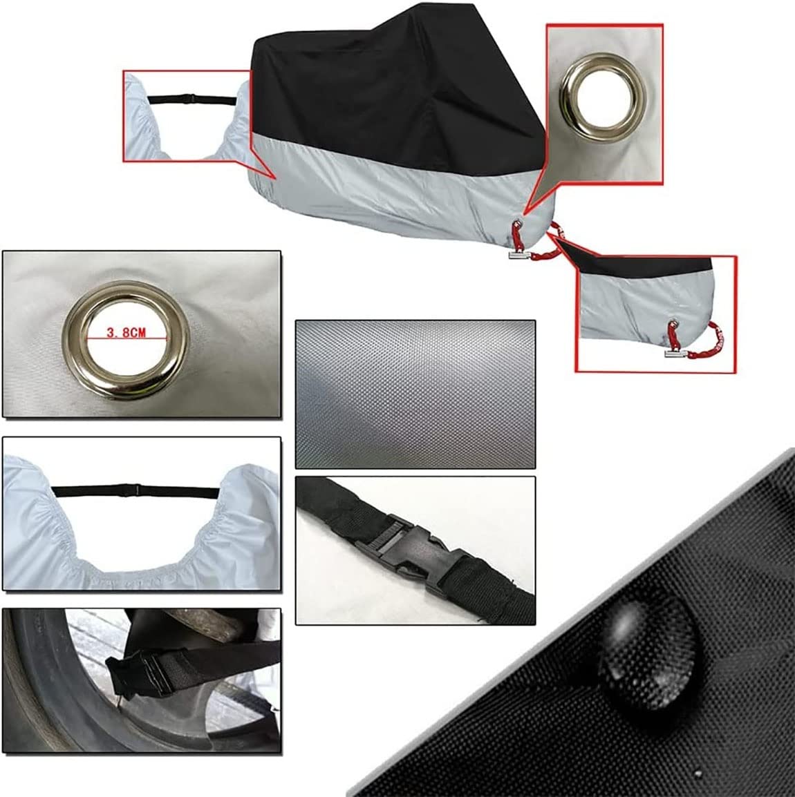 Copertura Moto Impermeabile – Oxford 210D, Resistente E Antigraffio, Con Fodero E Cinghie (Taglie L E XL)
