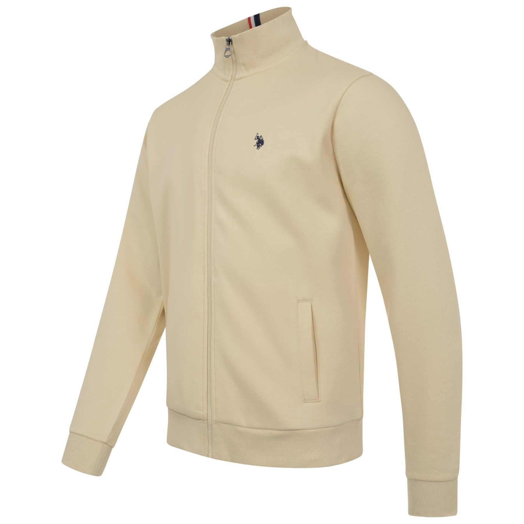 U.S. POLO ASSN. Herren Sweatjacke (S-3XL) mit Stehkragen, Eingrifftaschen und Reißverschluss, Langarm P018