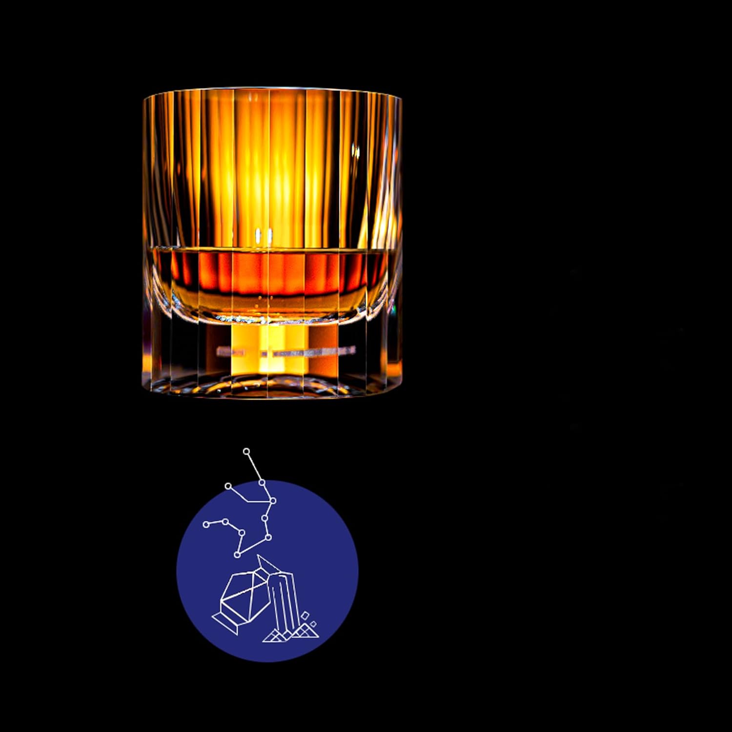 Edo Kiriko Crystal Whiskey Glass-220ml-Luxurious Hand Cut Old fashioned Constellation Style Drinking Whisky, Scotch, Cocktails, Vodka, Cognac, Liquor - Gift Idea for Home Bar (Aquarius) - Image 2