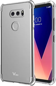 Case for LG V30/V30S ThinQ/V35 ThinQ/V30+/V30 Plus Case, US998 Case for Girls Women, Clear Transparent Soft Flexible TPU Slim Phone Protective Case Cover for LG V30 Clear