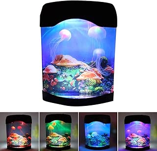 LED Jellyfish Lava Lamp, USB Jellyfish Lamp Electric Aquarium Tank Mood Night Light with Color-Changing for Home Bedroom Background Decoration - coolthings.us