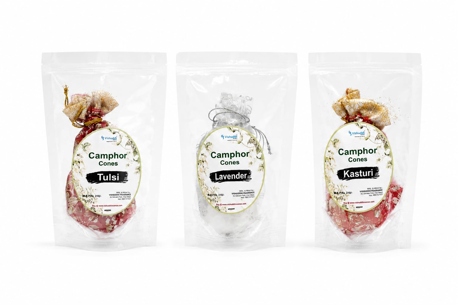 Camphor Cone Combo Pack | Tulsi, Lavender & Kasturi Camphor Dhoop Cones | Long Lasting Natural Kapoor Cones for Puja, Meditation, Temple, Home Fragrance & Aromatherapy-image-39