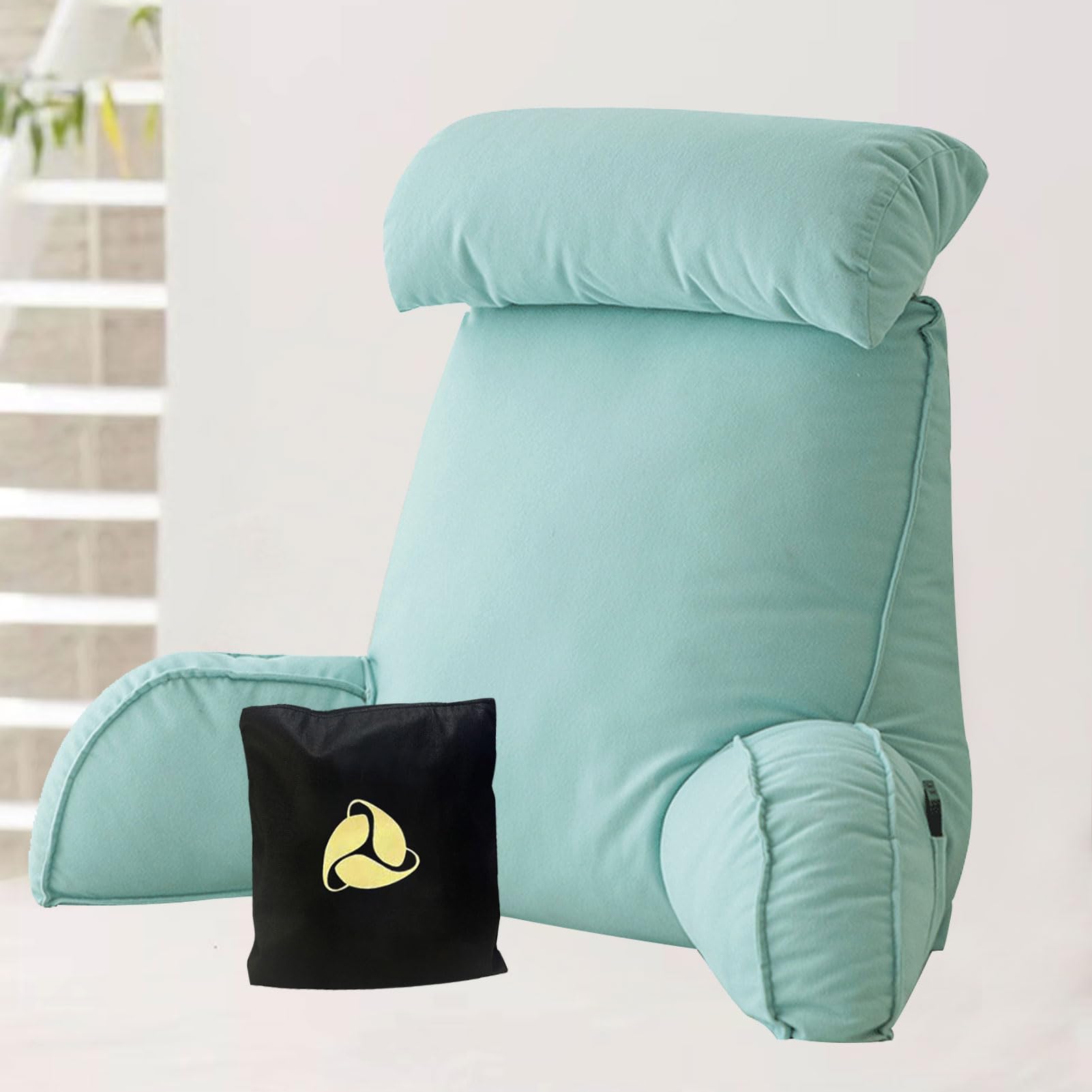 Leeskussen, rugsteun steunkussen, rugleuning kussens voor bed met armen, met zakken en nekkussen, ideaal om te zitten, lezen of spelen (Advanced Gray, 75×40×50cm Leeskussen, rugsteun steunkussen, rugleuning kussens voor bed met armen, met zakken en nekkussen, ideaal om te zitten, lezen of spelen (Advanced Gray, 75×40×50cm