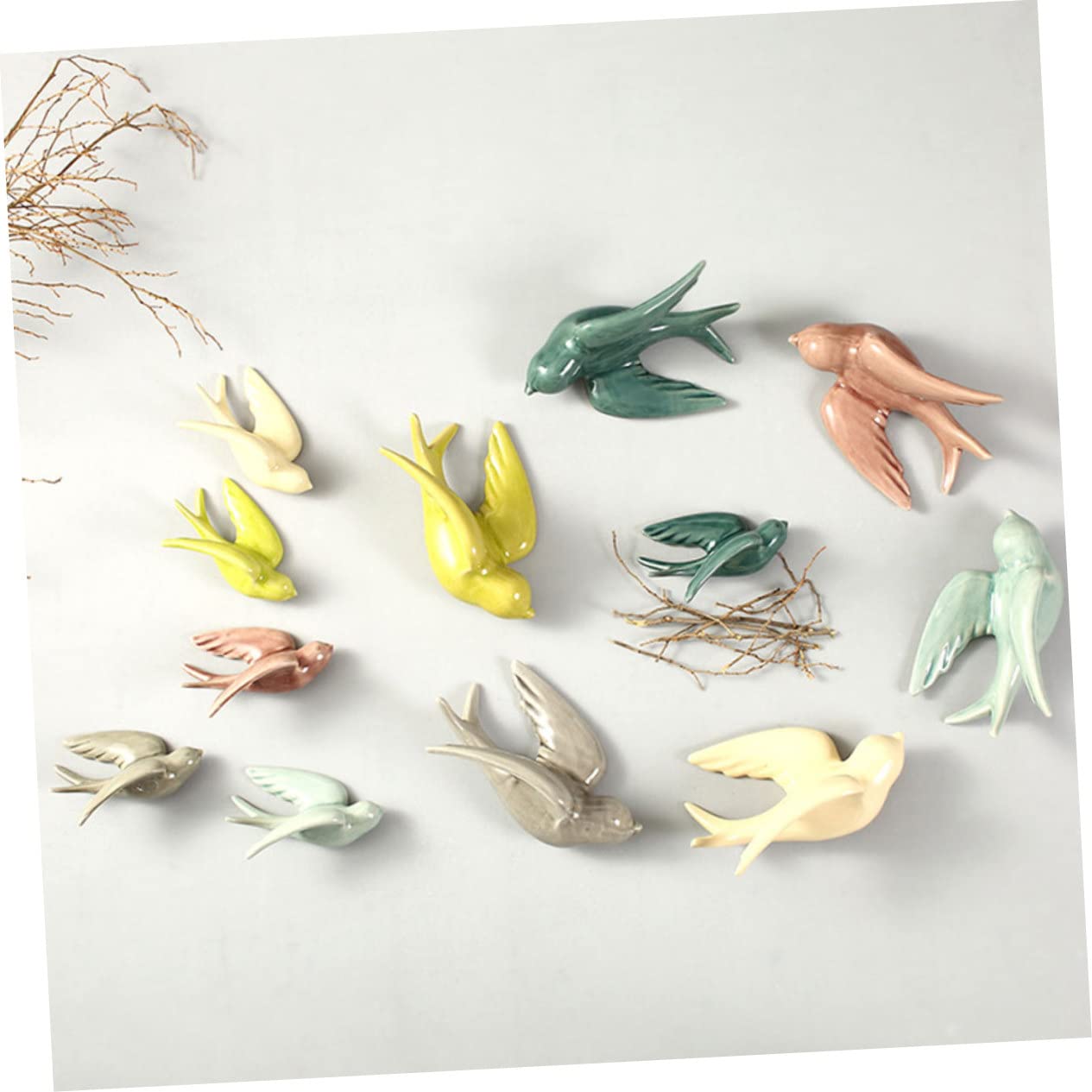 Decorazione da Parete Animale in Ceramica Stile Nordico Beige
