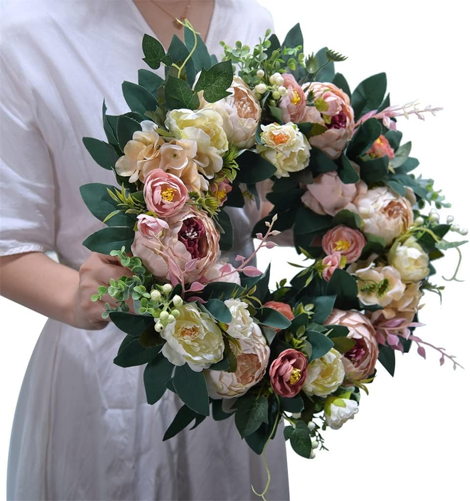 Wedding Rattan Woven Simulation Garland Wall Decoration Pendant Bedroom Rose Door Knocker