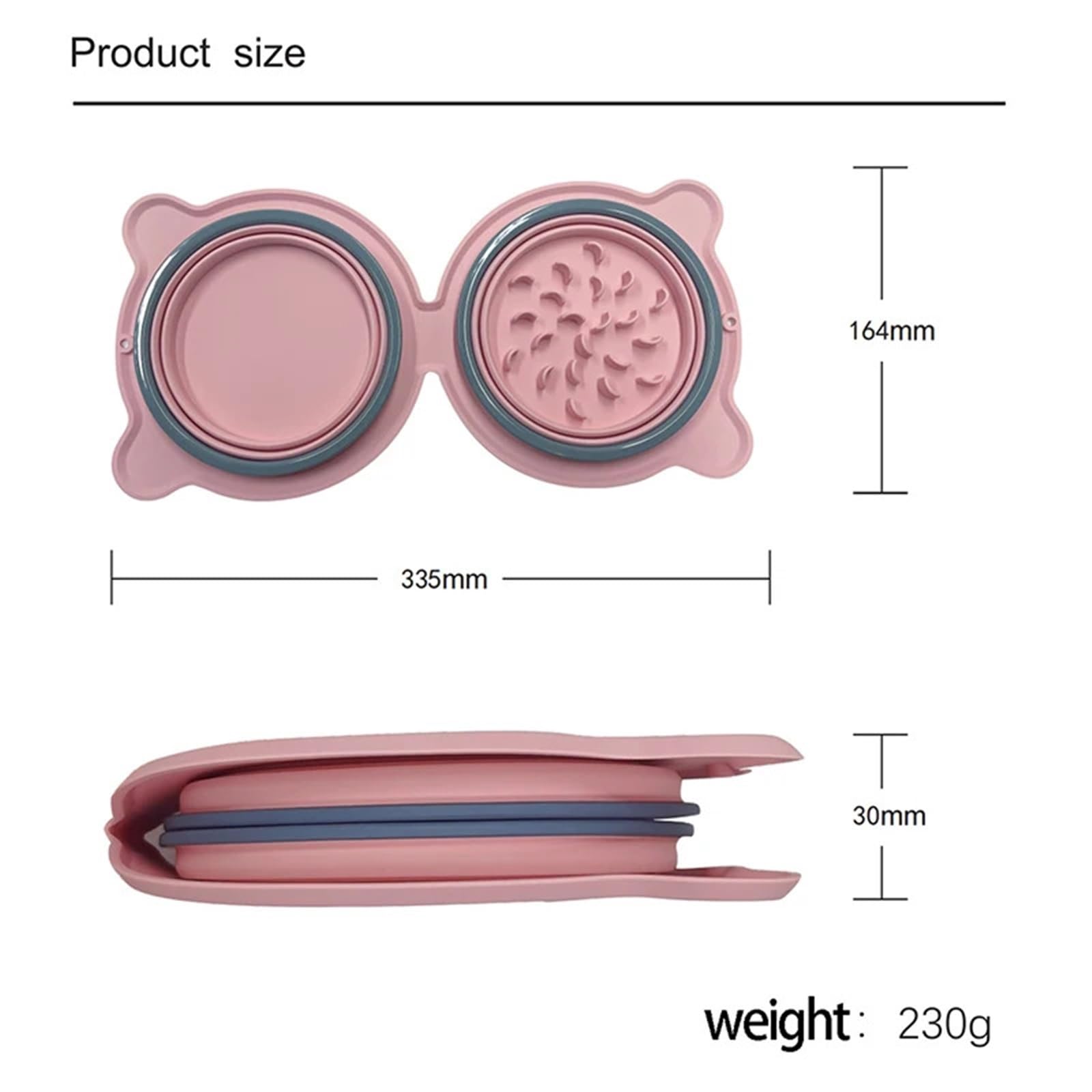 Gamelles pliables en silicone pour animal domestique - Gamelle de voyage pliable pour l'extérieur (rose)