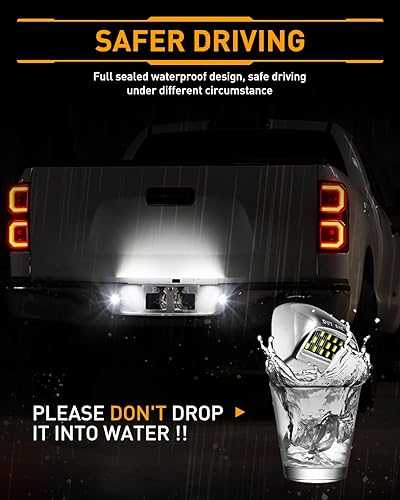 Miniatura 6 de LESAUCE Lámpara de matrícula LED completa, carcasa cromada, repuesto para Chevy Silverado 1500 2500 3500 Suburban Tahoe GMC Sierra Yukon XL, 6000 K,