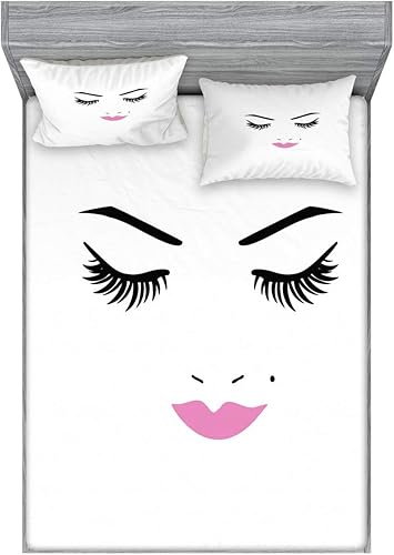 Miniatura 8 de Ambesonne Juego de sábanas bajeras y fundas de almohada, deliciosos tacos con verduras, cocina folclórica, ingredientes de recetas de comida Beige