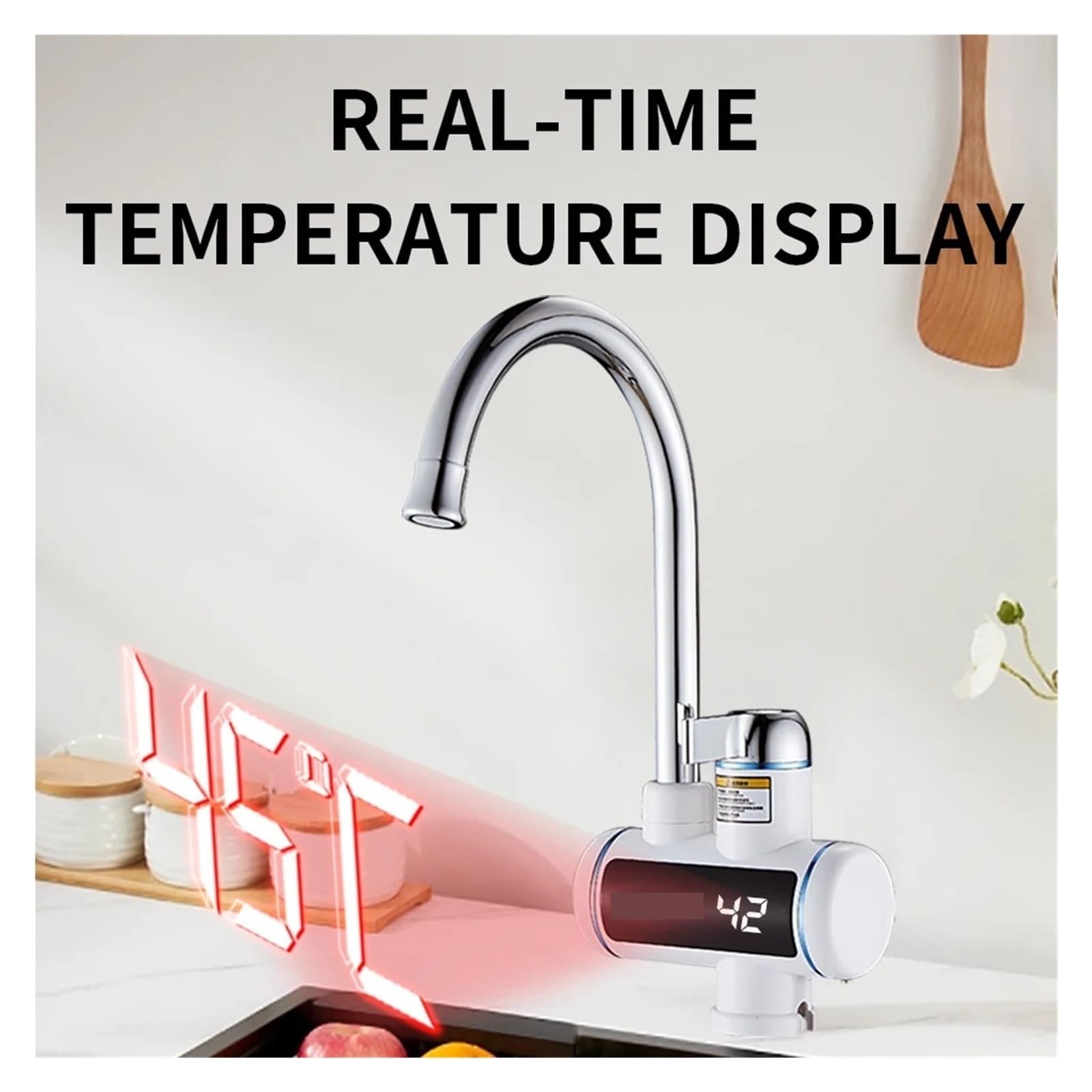 Rubinetto for Scaldabagno Elettrico Istantaneo for Bagno di Casa Rubinetto Senza Serbatoio for Riscaldamento Istantaneo Rapido Caldo E Freddo La Sicurezza Efficiente