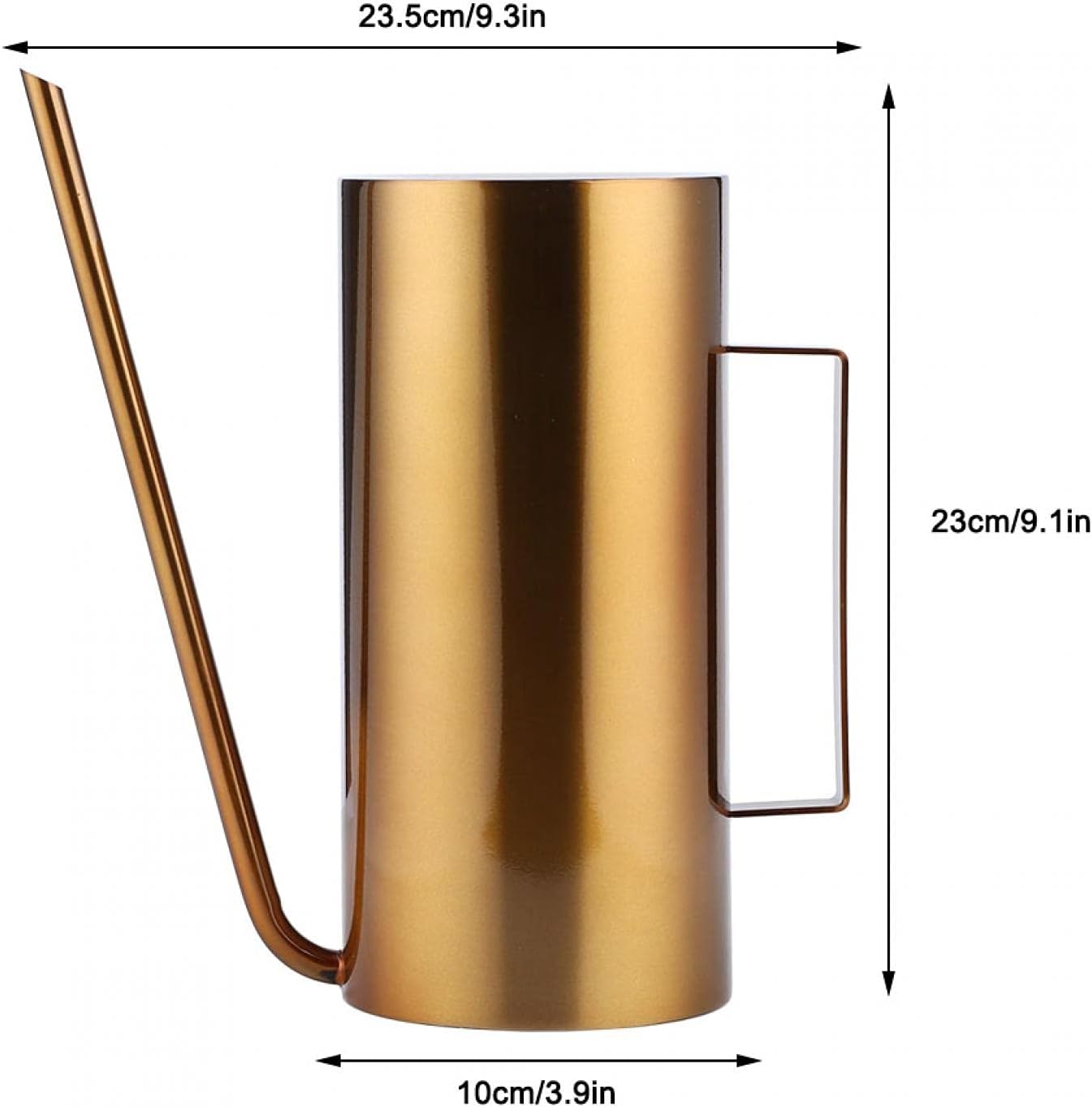 1.5L/18.9Oz Watering Can with a Long Spout,Gold Stainless Steel Watering Pot Semi-Open Top Design for Indoor and Outdoor Plants(9.3x9.1x3.9in)