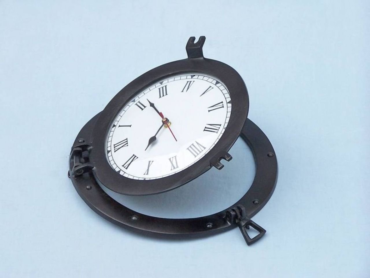 Handcrafted Nautical Decor Decorative Ship Porthole Orologio da Parete, Black, 30,5 cm