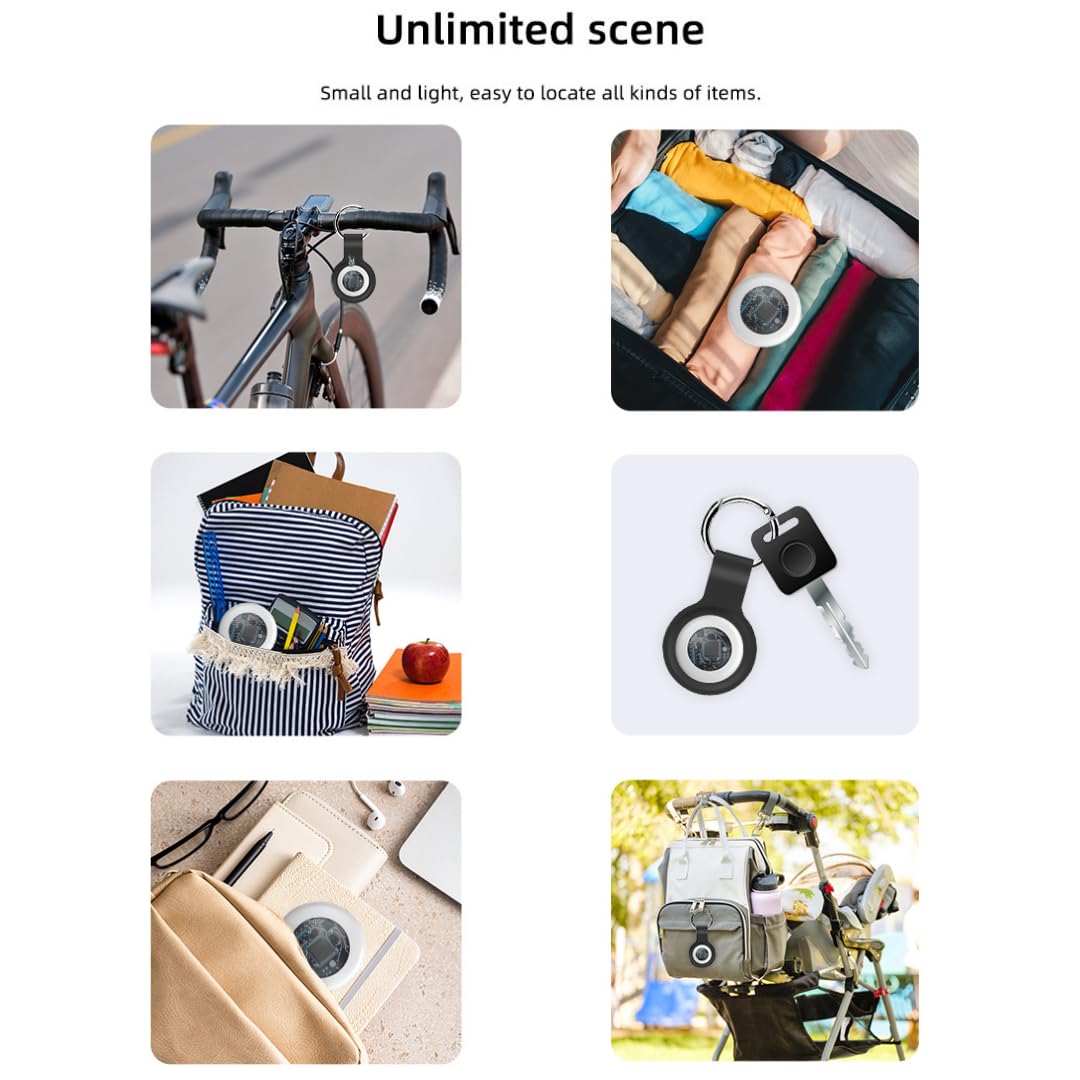 Tracker Bluetooth – okrągłe lub urządzenie do śledzenia kart – kompatybilne z Apple Find My – do kluczy, toreb, portfeli i bagażu – zestaw 1, 2 i 4 szt. (zestaw 4 szt. TX02 White)