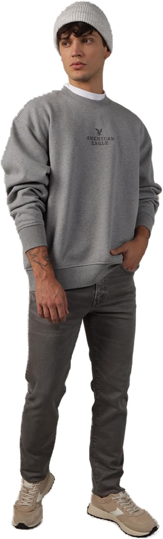 American EagleMens Oversized Crewneck Sweatshirt