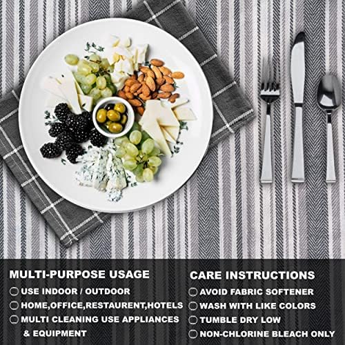 LIXURIATE Tea Towels for Kitchen - 100% Cotton Pack of 5 Kitchen Towels Set | 70 x 50 cm Super Absorbent and Quick Drying Hotel Quality Towels | Machine Washable for Everyday Use (Grey)