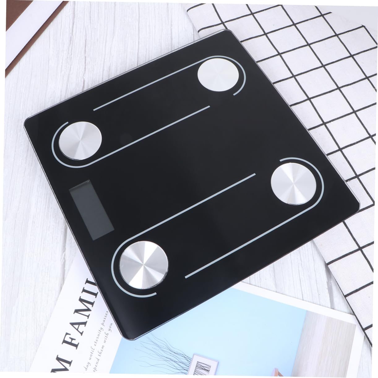 FOMIYES Household Precision Scale Intelligent Weight Analyzer with LED Display Durable Design No Battery Needed for Home Use Black