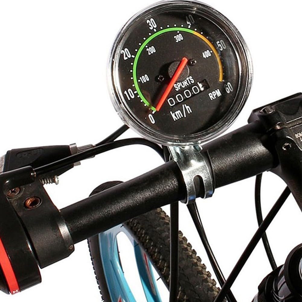 Mechanischer Fahrradtacho aus Legierung mit 78 cm langem Kabel für genaue Kilometerzähler-Funktion auf verschiedenen Fahrrädern (Kreis)