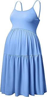 GINKANA Women's Sleeveless Maternity Dress Adjustable Strappy Summer Cas...